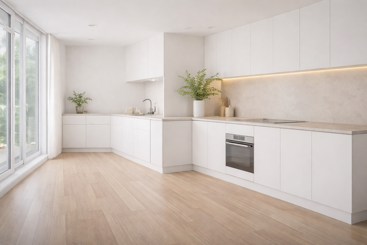 Spotless kitchen ready for landlord inspection