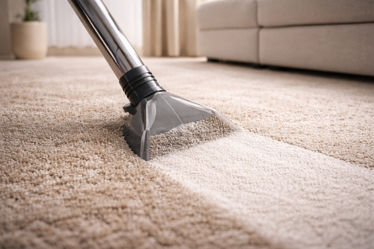 Professional carpet cleaning detail